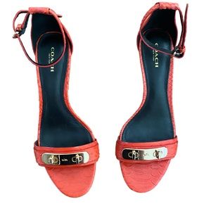 Coach Marcella women Ankle strap leather heels sandals shoes sz 8.5